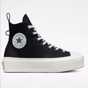 Converse size 6 women, OWO. BRN :Black and purple